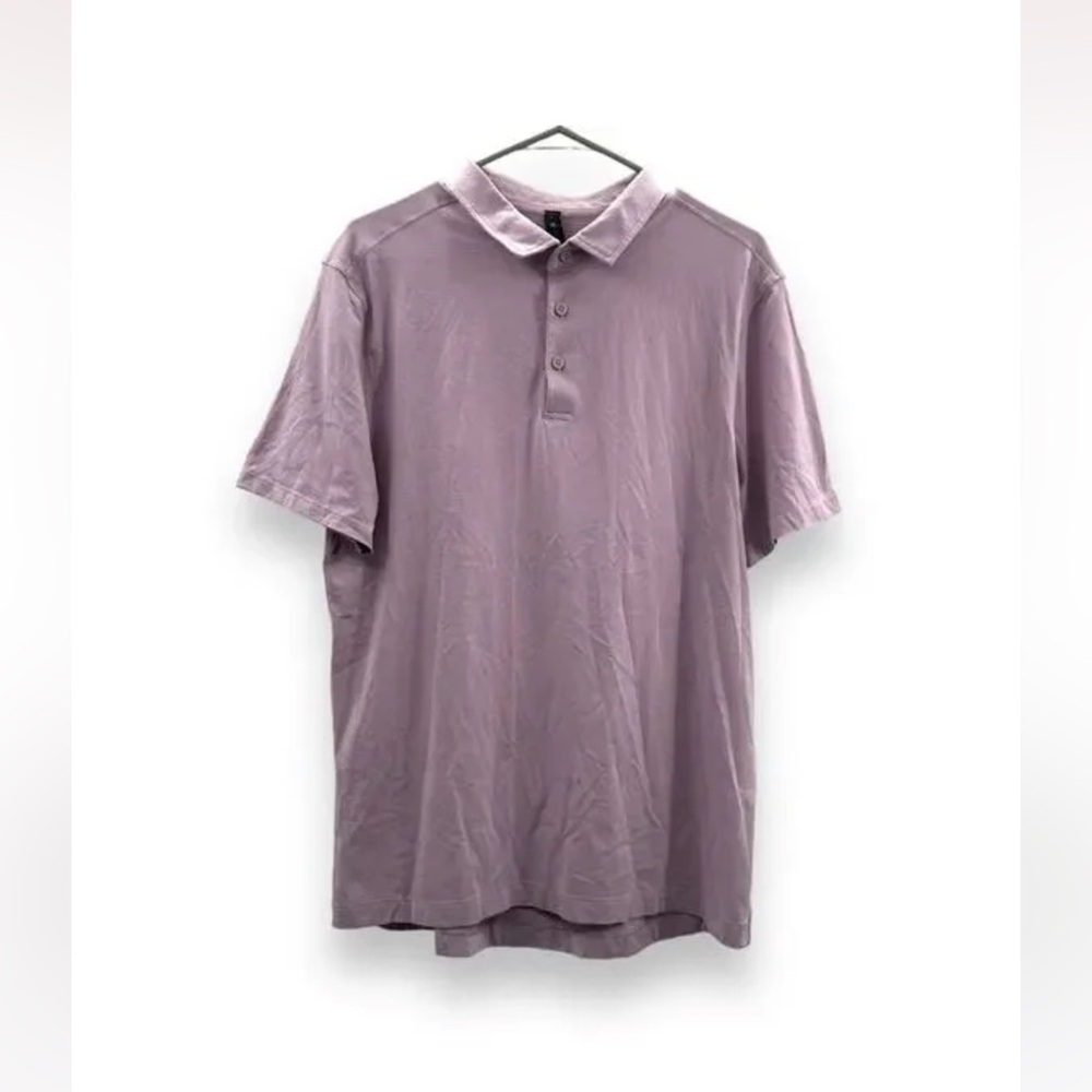 Lululemon Evolution Short Sleeve Polo Shirt‎ in Heathered Lunar Rock Sz L
